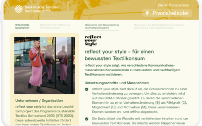 Neue Praxisbeispiele: reflect your style fördert bewussten Textilkonsum